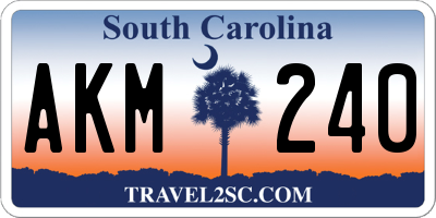 SC license plate AKM240