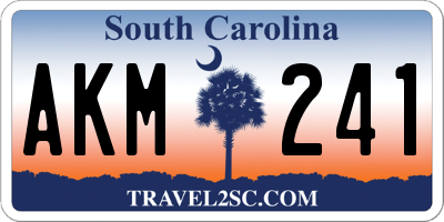 SC license plate AKM241