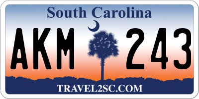 SC license plate AKM243