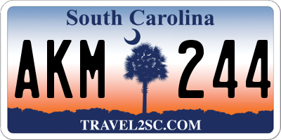 SC license plate AKM244
