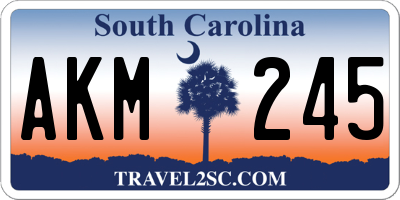 SC license plate AKM245
