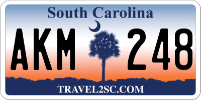 SC license plate AKM248