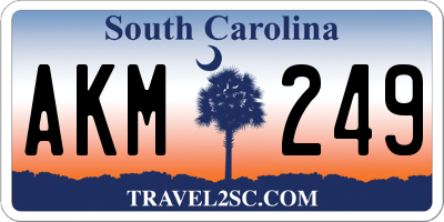 SC license plate AKM249
