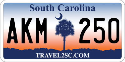 SC license plate AKM250