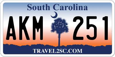 SC license plate AKM251