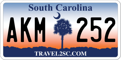 SC license plate AKM252
