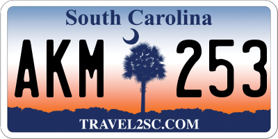 SC license plate AKM253