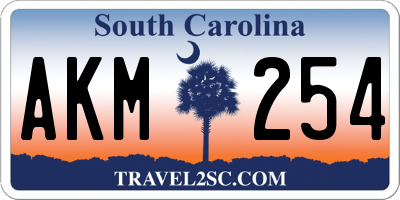 SC license plate AKM254