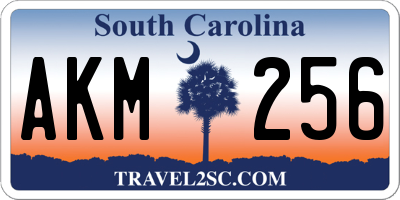 SC license plate AKM256