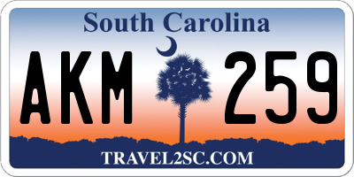 SC license plate AKM259
