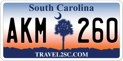 SC license plate AKM260