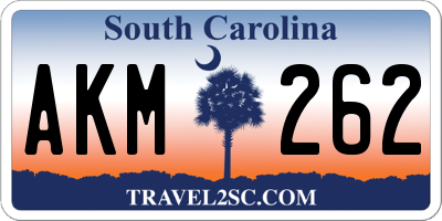 SC license plate AKM262