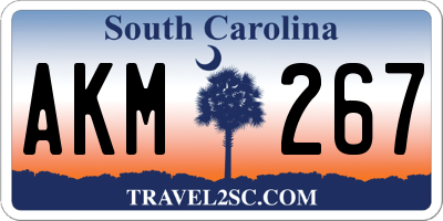 SC license plate AKM267