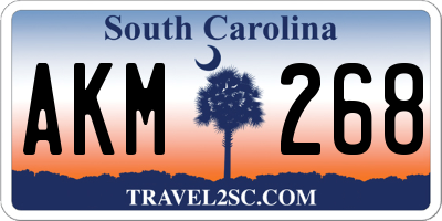 SC license plate AKM268