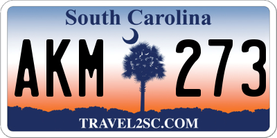SC license plate AKM273