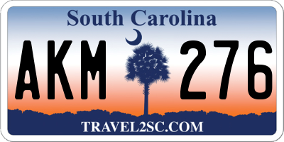 SC license plate AKM276