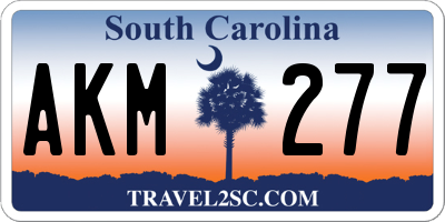 SC license plate AKM277