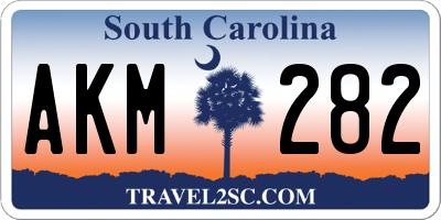 SC license plate AKM282
