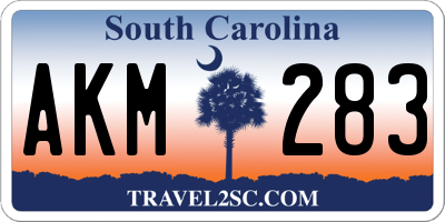SC license plate AKM283