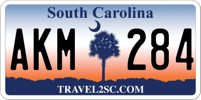 SC license plate AKM284