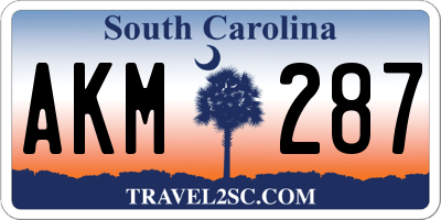 SC license plate AKM287
