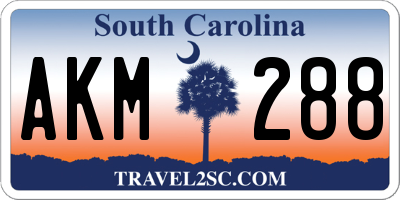 SC license plate AKM288