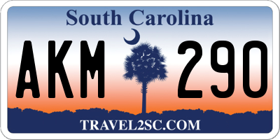 SC license plate AKM290