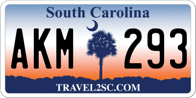 SC license plate AKM293