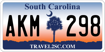 SC license plate AKM298