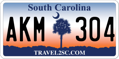SC license plate AKM304