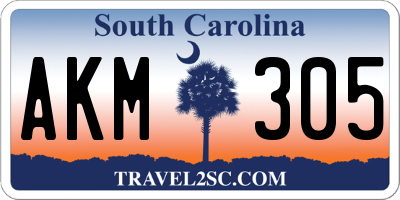 SC license plate AKM305