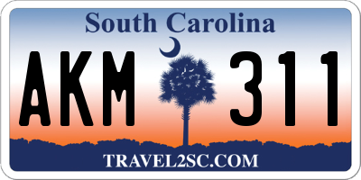 SC license plate AKM311