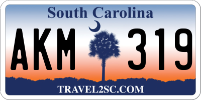 SC license plate AKM319