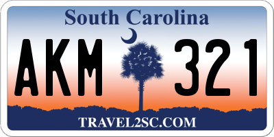 SC license plate AKM321