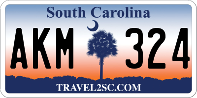 SC license plate AKM324