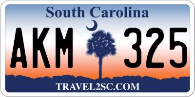 SC license plate AKM325