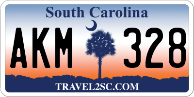 SC license plate AKM328