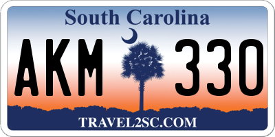 SC license plate AKM330
