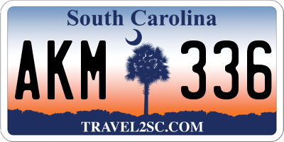SC license plate AKM336
