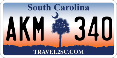 SC license plate AKM340