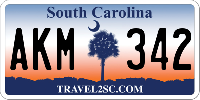 SC license plate AKM342