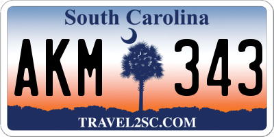SC license plate AKM343