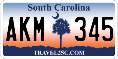 SC license plate AKM345