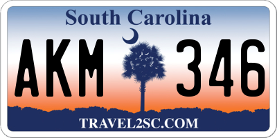 SC license plate AKM346