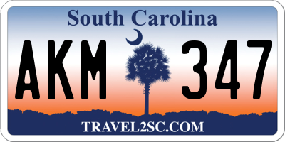 SC license plate AKM347