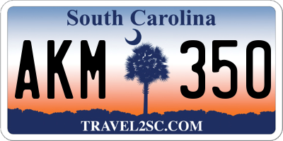 SC license plate AKM350