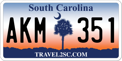 SC license plate AKM351