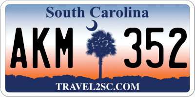 SC license plate AKM352