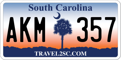 SC license plate AKM357