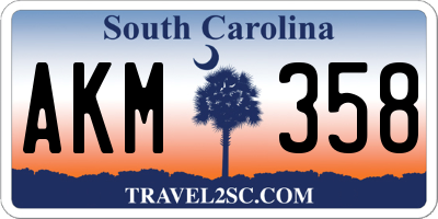 SC license plate AKM358